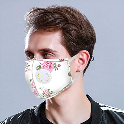 Wendeyipi 1PCS Reusable Dustproof Bandana Cotton, Scarf Face Cotton Neck Gaiter with 10pcs Carbon Filters