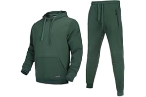 Megub Tracksuit for men 2 pieces,Fleece hooded outfit,casual sweatsuit set jogger suit outdoor sportswear