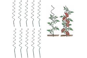 MTB SUPPLY Plant Supports Spiral Tomato Cages Green 59 inch Height/Dia 6mm, Pack of 10, Climbing Plant Stake Tower Plant Supports