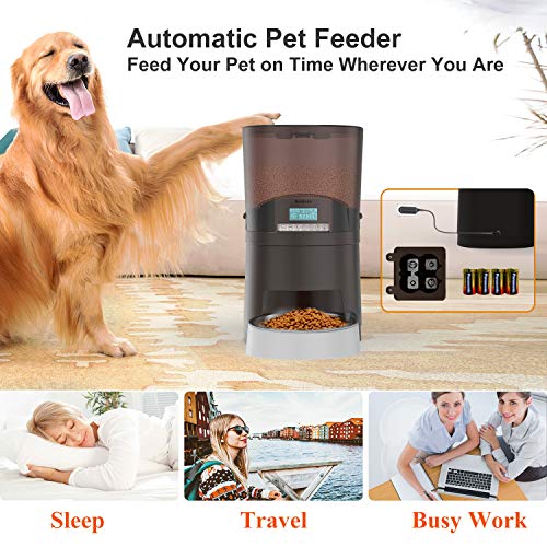 WellToBe Automatic Cat Feeder, 7L Pet Feeder Transnsparent Food Dispenser for Dogs and Cats