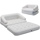 DIMAR GARDEN Inflatable Couch Flocked Blow Up Couch Mattress,Outdoor Air Sofa Bed for Camping,Full Size