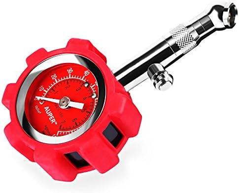 Auper High Accuracy Tire Pressure Gauge Red 100 PSI