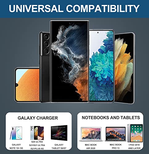 45 W Fast Charger with Charging Cable for Samsung Galaxy Tablet Tab A11 A9+, A9, S7 S8 S9 S9+ S10 S11 FE Plus Ultra FE+, S26 S25 S24 S23 USB C Fast Charging Cable Charger for Lenovo Tab M11 Tablet Charger