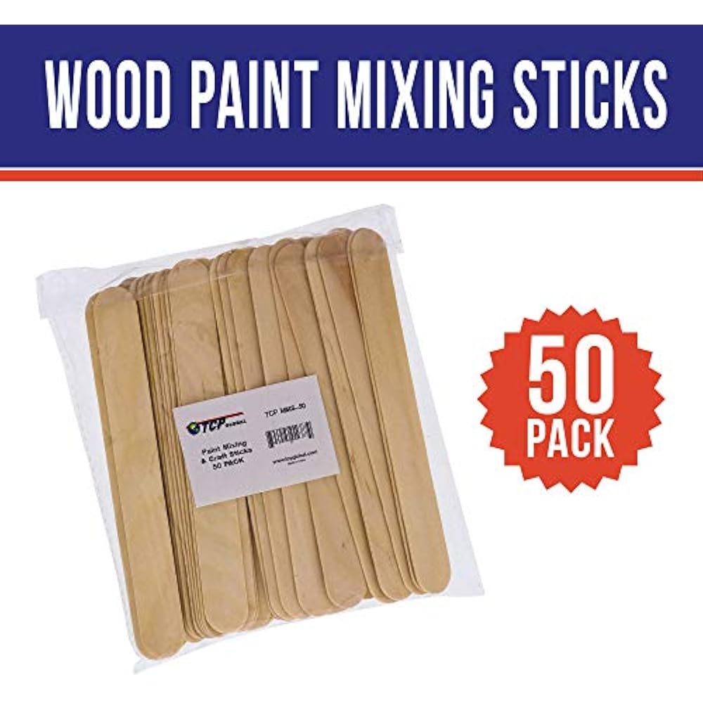 TCP Global Wood Paint Mixing Sticks 50 Pack Automotive, Crafts