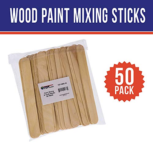 TCP Global Wood Paint Mixing Sticks 50 Pack Automotive, Crafts
