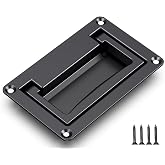 YUDTKK Zinc Alloy Recessed Pull Handle Container Handle Black Flush Lift Recessed Door Handle,4.33 Inch,1 Pack