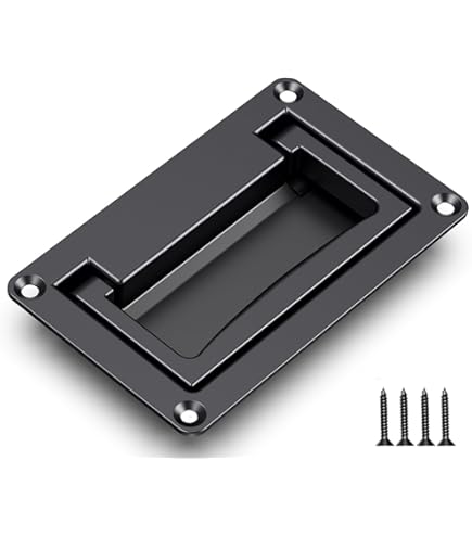 小物入れ SRL . TAPERED SYINE Black Zinc Alloy Recessed Door Pull Handle Recessed Flush