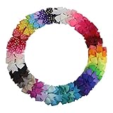 Girls Hair Bow Clips, Barrettes Pinwheel Bonytail Hair Bows with Clip (45pcs mix color)