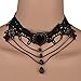 Choker Necklace SUMAJU Lace Necklace Pendant Elegant Fabric Handmade Round Resin Choker Bib