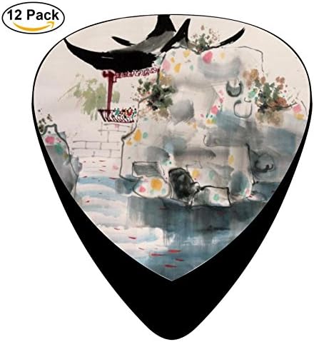 Vincent Van Gogh Art Seaside Guitar Picks 12 Player Pack Celluloid Medium Paddles Plectrums 0.46mm/ 0.71mm/ 0.96mm Acoustic Bass Best Gifts for Guitarist Players
