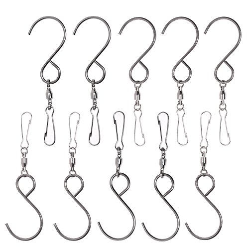 COSMOS Pack of 10 Smooth Wind Spinners Swivel Hook Clips for Hanging