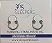 365 SLEEPERS 2PCS 18G Surgical Steel 6mm - 10mm Hinged Hoop Segment Nose Septum Tragus Helix Lip Ring Sleeper Earrings (8mm)