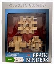 Classic Games Brain Benders Set of Three Wooden 3D Puzzles