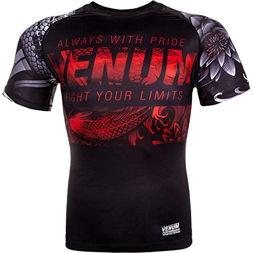 Venum Men's Koi 2.0 Short Sleeve Rash Guard Black/White