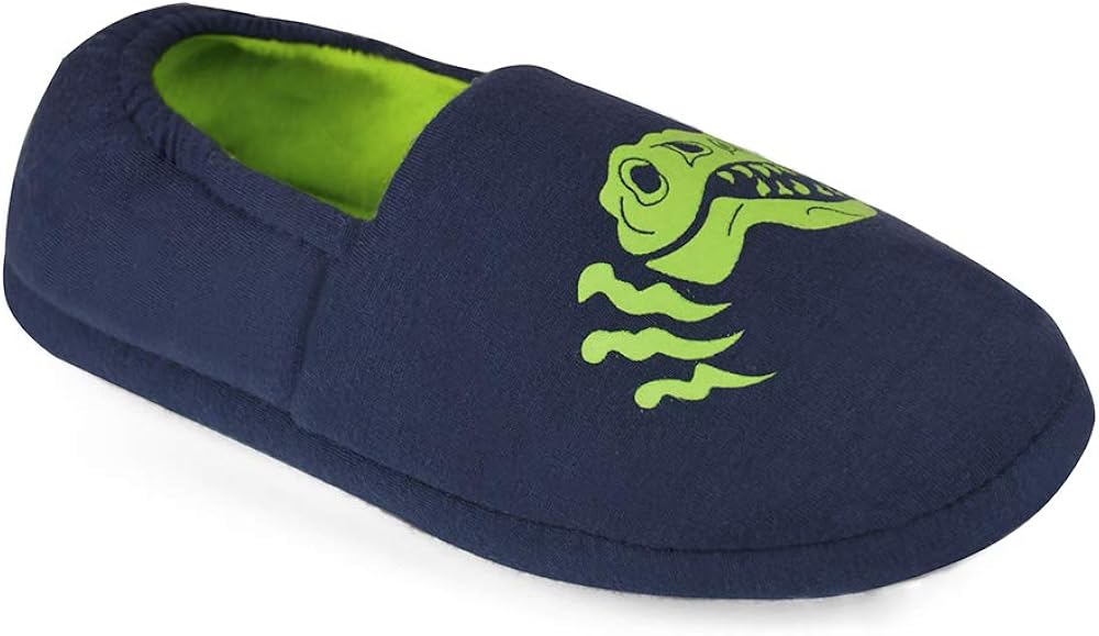 Childrens Glow in The Dark Dinosaur Slippers (Small Approx