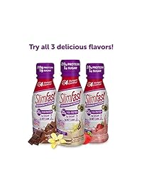 SlimFast Advanced Nutrition Vanilla Cream Shake – Ready to Drink Meal Replacement – 20g of Protein – 11 fl. oz. Bottle – 4 Count