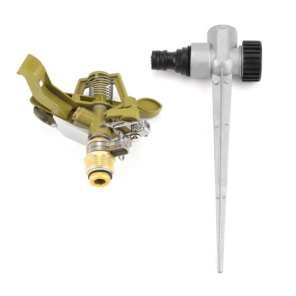 Garden Sprinkler 360 ° Rotating Lawn Sprinkler Zinc Alloy Sprinkler Sprayer Adjustable Lawn Irrigation System with Bracket