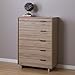South Shore Fynn Collection 5-Drawer Chest-Rustic Oak