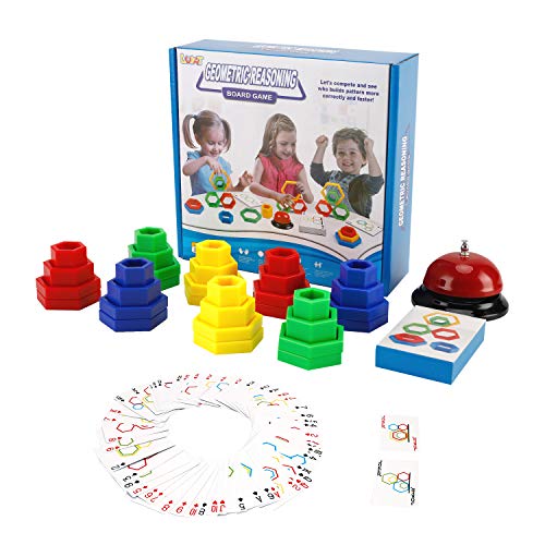 LUKAT Family Board Games for Kids and Adults, Great Stacking Toys for 2 to 4 Players, Educational Building Blocks for Toddlers Boys & Girls, Gift for Ages 3,4,5,6,7 Years Old