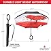 Sharpty Inverted Umbrella for Women - Windproof & Reverse - Easy to Open and Close - Upside Down & C-Shaped Handle - Rain & Wind Resistant - For Travel - Love Tree