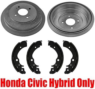 Amazon Com Rear Brake Drums Brake Shoes 3pc For Honda Civic Hybrid 2003 2005 Models Only Automotive