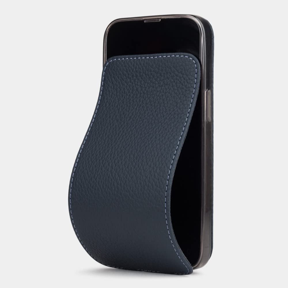 Marcel Robert - premium leather wallet case for iPhone 13 - patented model - made in France - [ BLUE ] — image 1