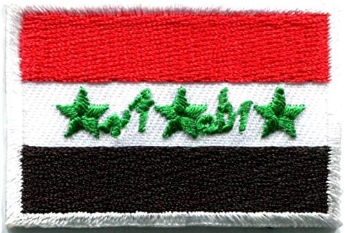 Flag Of Iraq Iraqi Middle East Arabian Applique Iron-On Patch