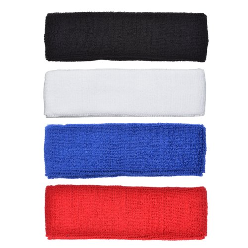 COSMOS ® 4 PCS Different Color Cotton Sports Basketball Headband /Sweatband Head Sweat Band/Brace