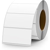 YIKIADA White Color Coding Labels 1 × 2 Inches Self-Adhesive Vinyl Rectangle Stickers Waterproof Name Tags Removable Roll for Office School Home 500 PCS