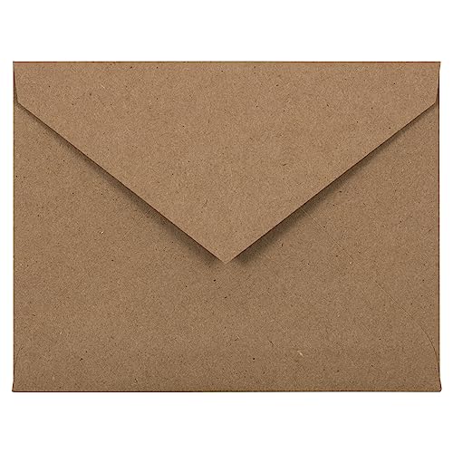 JAM PAPER V-Flap Invitation Envelopes - 111.1 x 146 mm - Brown Kraft Paper Bag Recycled - 50/Pack — image 1