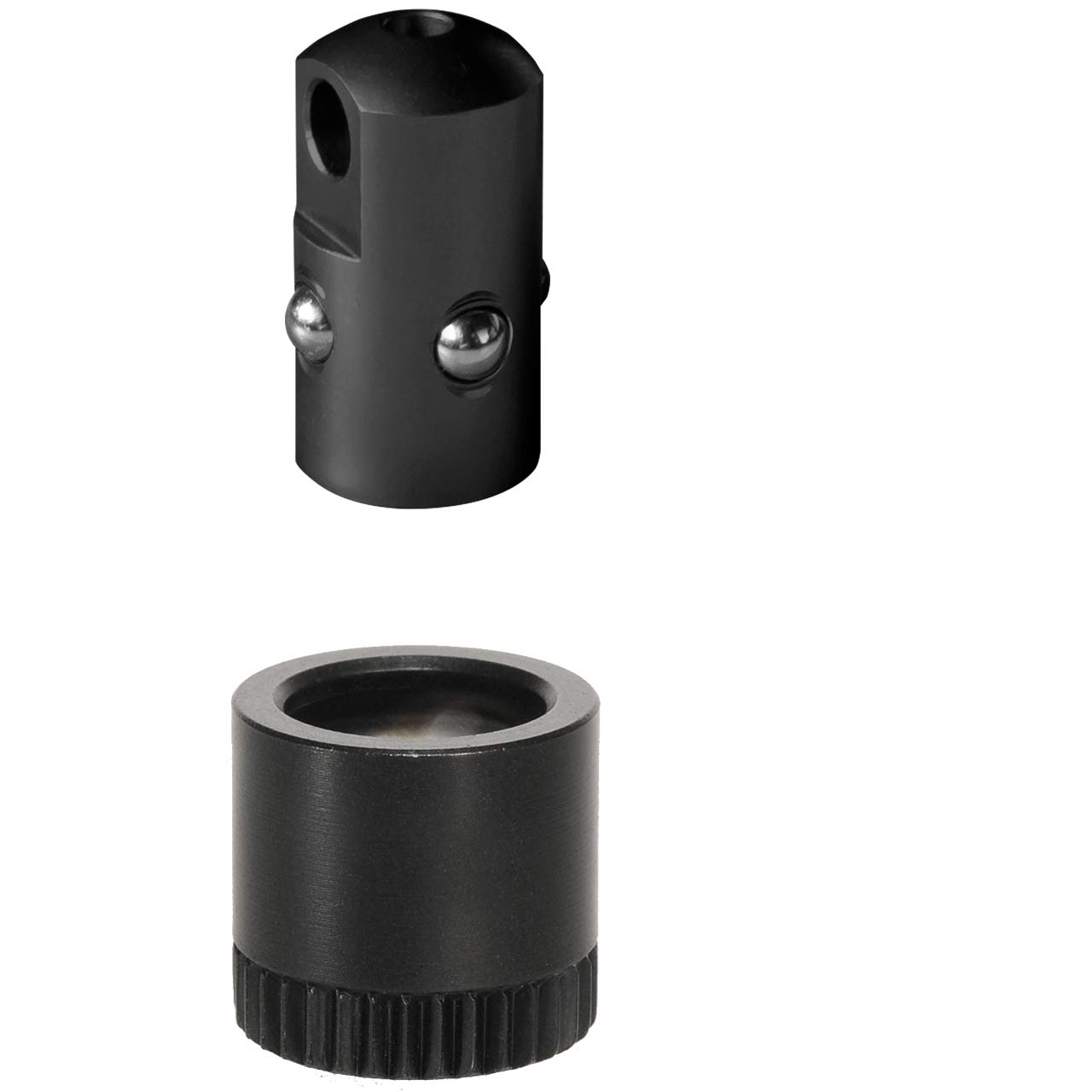 HALDER Unisex - Adult Push & Go Stud Adapter + Socket, Diameter 9.5 x 1 mm, Black, with Socket for Mounting in Wood, Rotatable, 9.5 mm