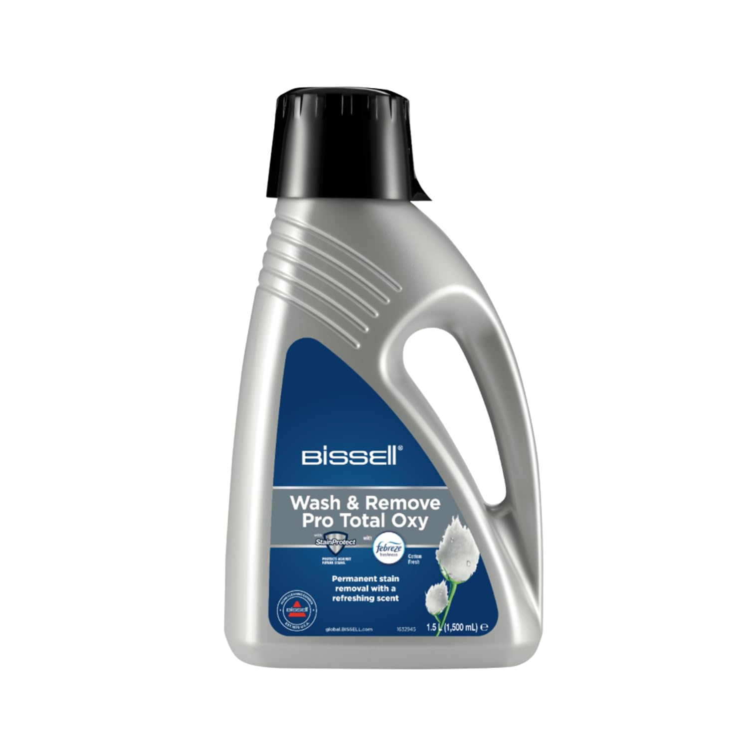 BISSELL Wash & Remove Pro Total, With Febreze, Oxy Boost, Stain Protect, Permanent Stain Remover, Upholstery Shampoo for Use with BISSELL Upright Carpet Cleaners, 1.5 L, 2212E