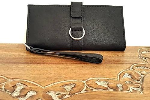 Clutch bag wallet woman leather color Black Clutch Bag Ganza by Amazon