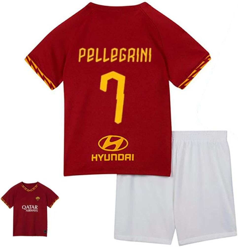 Amazon スポーツボックス レプリカサッカーユニフォーム ロレンツォ ペッレグリーニ No 7 子供用 男女兼用上下スーツ 夏秋季の半袖のショート 子供ｔシャツ パンツ エコプリント 部活 ウェア White サッカー フットサル ボーイズ 通販