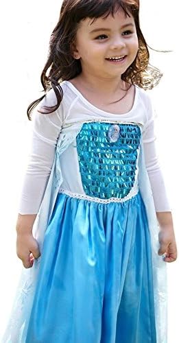 Snowflake Dress with Elsa Pin (6-7 years old, Light Blue)