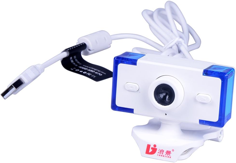 PhoneProof USB 2.0 5MP Mega pixel Webcam Video Web Cam Camera for Laptop Notebook Computer (White Blue)