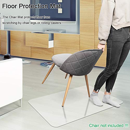 Dinosaur Office Chair mat for Hard Floors 36" X 48" Transparent Floor