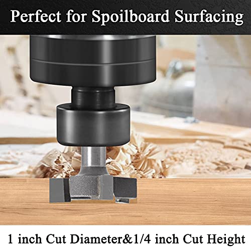 CNC Spoilboard Surfacing Router Bit, 1/4 Inch Shank Slab Flattening