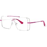 VOOGLAM Square Non Prescription Blue Light & UV400 Blocking Eyestrain Eyewear for Women Men in Square metal Candace