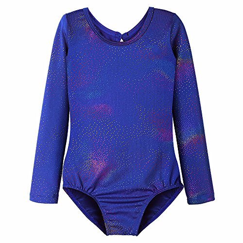 Blue Leotards Long Sleeve for Girls Gymnastics Ballet Dance 5t 6t Size 5-6