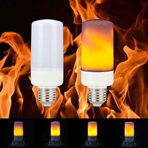 2 Pack LED Flame Effect Fire Light Bulbs,3 modes Creative with Flickering Emulation Lamps, Creative Lights Flickering Emulation Decorative Lamps For Indoor/Outdoor/Bar/Hotel/Valentine's Day