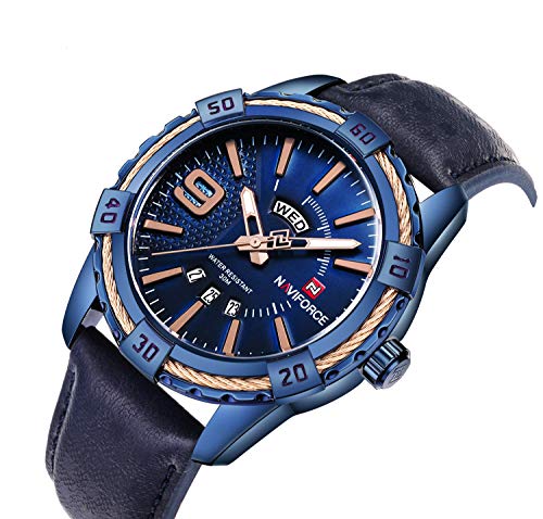Men Sport Leather Watch Original Luxury Waterproof Quartz Date Week Calendar Military Gold Wristwatch Men Sport Leather Watch Original Luxury Waterproof Quartz Date Week Calendar Military Gold Wristwatch