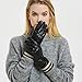 Womens Winter Genuine Sheepskin Leather Gloves, Warm Touchscreen Texting Cashmere Lined Driving Motorcycle Dress Gloves