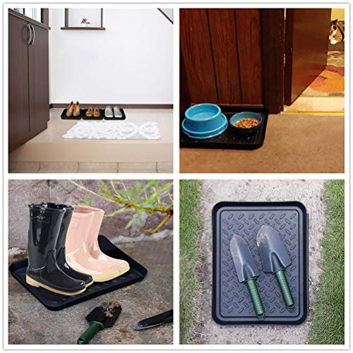 Boot Mat Tray for Floor Protection,3 Pack Black Shoe Tray,Boot Drying