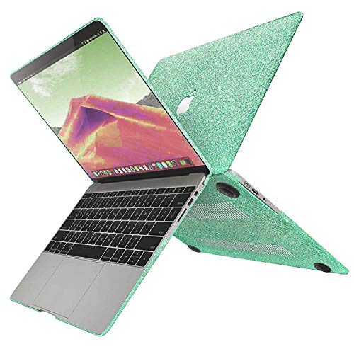 MacBook Air 13 inch Case,Anban Glitter Bling Smooth Protective Laptop Shell Slim Snap On Case with Keyboard Cover Compatible MacBook Air 13" (A1369 & A1466),Shining Mint Green