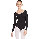 Women's Long Sleeve Scoop Neck Snap Crotch Leotard Bodysuit