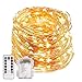 ECOWHO 66ft 200 LED String Lights Indoor, Warm White Fairy Lights Outdoor Battery Operated Twinkle Lights with Remote IP65 Waterproof 8 Modes for Tree Garden Bedroom Wedding Christmas Decor