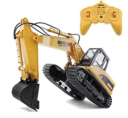 DoToy 15 Channel Full Functional RC Excavator,Electric Remote Control Construction Tractor Metal Shovel