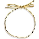 WGH Metallic Stretch Loops with Pre-Tied Bows, Elastic Cord Ribbon, Gift Box Bows, Elastic Ribbon String for Gifts, Box, Craft, Bags - Pack 50 Units (10", Gold)