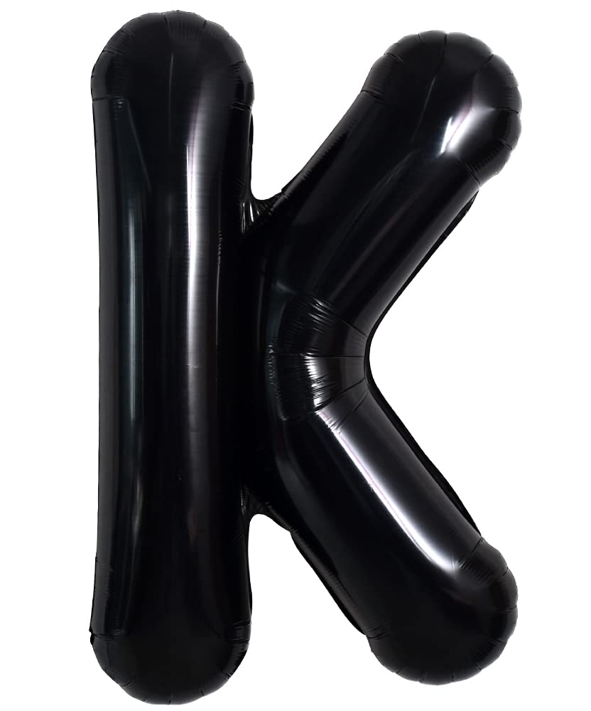 TONIFUL 40 Inch Large Black K Letter Jumbo Helium Balloons, Foil Mylar Big Alphabet Balloons for Birthday Party, Anniversary, Valentine's Day Supplies Decorations